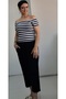 Black Elastic Waist Combed Cotton Viscose Daily Capri Pajamas - 2