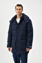 Inflatable Jacket Hooded Label Printed Pocket Detailed Zippered Snap Button - 3