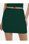 Emerald, Dark Green Elastic Waist Tight Mini Skirt