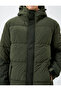 Puffer Jacket Hooded Printed Zipper Detailed Pocket - 5
