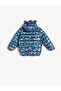 Dinosaur Puffer Jacket Quilted Hooded Zippered - 4