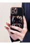 Black Hello Kitty Stand Edge Gold Detailed Luxury Silicone Case for Realme C15 - 5