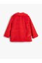 Long Plush Coat Baby Collar Long Sleeve Snap Closure - 5