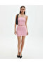 Powder Pink Tight Mini Skirt with Elastic Waist - 2