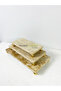 Travertine Presentation Set, Presentation Service Set, Set of 3 Gold Top Feet - 6