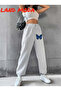 Black Women's Printed Jogger Sweatpants with Elastic Waist
