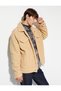 Oversize Plush Jacket Double Pocket Polo Collar Snap Button - 2