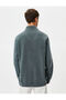 Washed Sweatshirt Stand Collar Button Detailed Cotton - 4