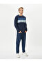 Crew Neck Sweatshirt Fabric Block Long Sleeve Cotton