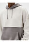 Oversize Hooded Sweatshirt with Stitching Detail, Kangaroo Pocket, Color Block - 5