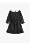 Polka Dot Dress Long Sleeve Baby Collar Ruffle Detail Gathered - 2