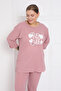 Ribbed Knit Cotton Flared New Season Plus Size Homewear - 4