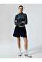 College Crop Sweatshirt Zippered Stand Collar Printed