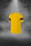 Plus Size Men's Yellow Dri-Fit Plain Round Neck Short Sleeve Comfortable T-Shirt Shorts Bottom Top Two-Piece Set S - 2