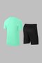 Oversized Men's Water Green Dri-Fit Comfortable Pocket Short Sleeve T-Shirt Shorts Two-Piece Set for Sports (4XL- - 4