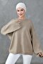 Wide Sleeve Off Shoulder Crew Neck Long Sleeve Mink Oversize Knitwear Hijab Sweater 4091 - 6
