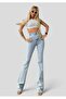 Melina's Spanish High Waist Colorfast Blue Snow Jeans - 3