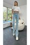 Gold Light Blue Snow Flare Leg Jeans High Waist Flare Jeans Recovery ( Extra Comfortable) - 3