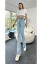 Gold Light Blue Snow Flare Leg Jeans High Waist Flare Jeans Recovery ( Extra Comfortable) - 2