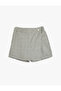 Shorts Skirt Tweed Double Breasted Button Detailed