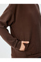 Basic Hooded Sports Sweatshirt with Modal Fabric and Pocket Detail - 5