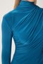 Women's Petrol Green Gather Detailed Stand Collar Sandy Blouse Ff00135 - 4