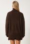 Women's Brown Turtleneck Knitwear Sweater Skirt Set Dd01343 - 10