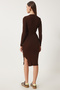 Women's Dark Brown Crew Neck Lycra Knitwear Dress MT00104 - 7