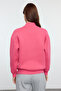 Fuchsia Thick Fleece Inside Slogan Embroidery High Collar Regular Cut Knitted Sweatshirt Twoaw21Sw0019 - 5