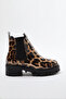 Leopard Patterned Brown Thick Flat Sole Women's Chealsea Boots Takaw25Bo00060 - 5