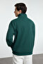 Zümrüt Oversize/Geniş Kesim Dik Yaka Fermuarlı Etiketli İçi Polarlı Sweatshirt TMNAW25SW00168 - 5