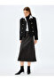 Standard Waist Slim Fit A-Line Midi Length Satin Skirt