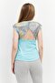 Women Sportswear Fit Cut Out Training Top, Aqua Blue - 4