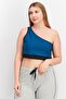 Women Sportswear Fit One Shoulder Sleeves Training Top, Black