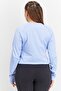 Women Slim Fit Long Sleeves Training Top, Light Blue - 2