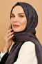 شال جاكار حريري بنمط مربعات أنثراسايت - 6