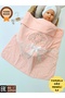 Salmon Baby Girl Blanket 100% Cotton Stylish Lace Embroidered Natural Organic Sleeping Blanket Newborn - 4