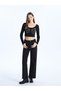 Lcw Vision Black Crew Neck Rhinestone Long Sleeve Women's Cardigan - 3