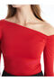 Lcw Vision Red Boat Neck Women's Blouse - 3