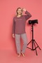 Women's Printed Patterned Long Sleeve Milan Fabric Bamboo Pajamas Set - 3