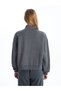 Stand Collar Oversize Women's Thick Sweatshirt - 3