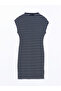 Lcw Vision White Mock Neck Striped Dress - 5