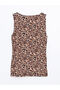 Lcw Vision - Ecru Square Collar and Leopard Print Women's Blouse - 6