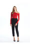 Lcw Vision Red Boat Neck Women's Blouse - 2