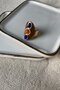 Purple & Orange Ring on Steel Oval Plate - 5