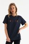 Full Moon Design T-Shirt Cotton Short Sleeve Crew Neck Printed T-shirt - 3