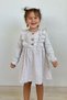 Girl's Long Sleeve Dress with Frilly Button Detail, Age 1.5-5, Beige Melange