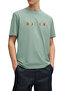 Full Moon Design T-Shirt Cotton Short Sleeve Crew Neck Printed T-shirt - 2