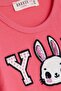 Girl's Long Sleeve Dress with Rabbit Embroidery, Age 2-6, Coral - 6