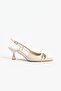 Erisas beige patent leather women's pointed toe heeled shoes - 2
